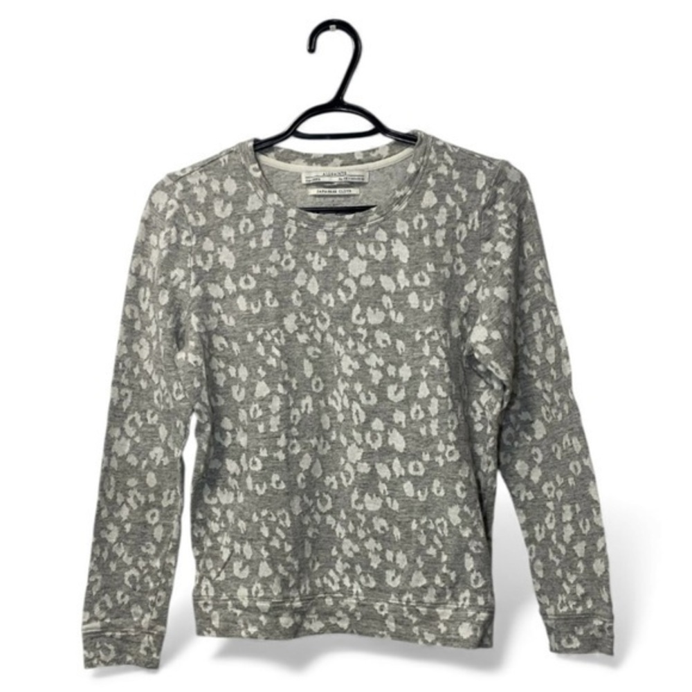 All Saints Yosa Leopard Print Pullover Sweater Gray size 0